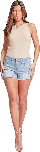 YMI Jeans Womens Heavy Stitch Embroidered Frayed Shorts