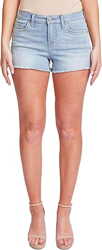 YMI Jeans Womens Heavy Stitch Embroidered Frayed Shorts