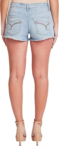 YMI Jeans Womens Heavy Stitch Embroidered Frayed Shorts