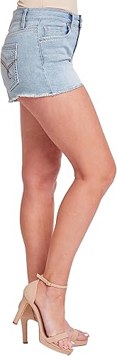 YMI Jeans Womens Heavy Stitch Embroidered Frayed Shorts