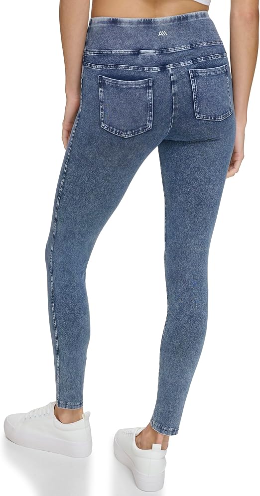 Andrew Marc Womens High Waist Faux Denim Full Length Legging. Regular and Plus Sizes